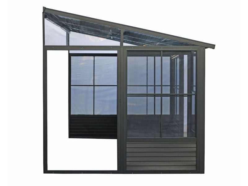 Florence - Wall Mounted Solarium 8x16 Metal Roof In Black