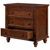 U_Style 27.6 Inch Painted Nightstand with Pull-Out Tray and 3 Drawers, Brown | U_Style Table de Nuit Peinte 27.6 po avec Tiroir Coulissant et 3 Tiroirs, Brun