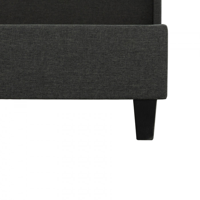 Wilder Grey Upholstered Wingback Platform Bed - Twin