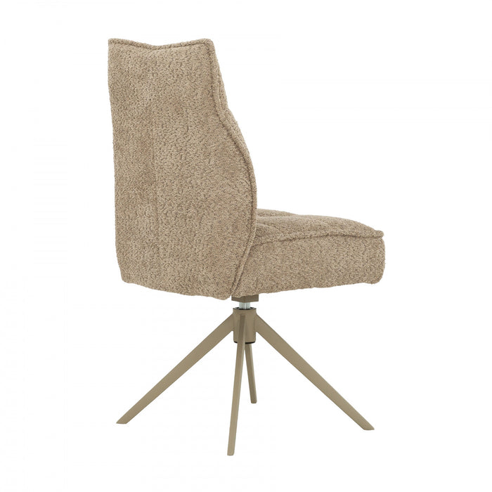 Elowen Taupe Upholstered Swivel Dining Chair (Set of 2)