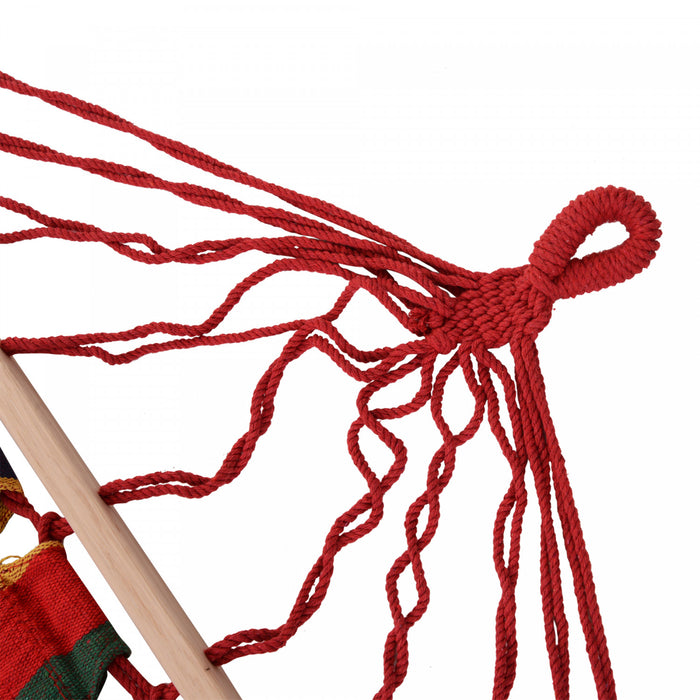 Outsunny Patio Outdoor Hammock, Brazilian Hammock Portable Hammock Load Capacity Up To 264 Lbs For Backyard, Porch, Outdoor And Indoor Use Red Stripe