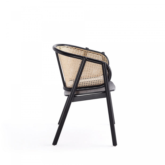 Versailles Industry Chic Wood Accent Armchair in Black and Natural - Set of 2