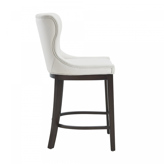 Blair Modern Wood Upholstered Counter Stool in White - Set of 3 Bar Stool