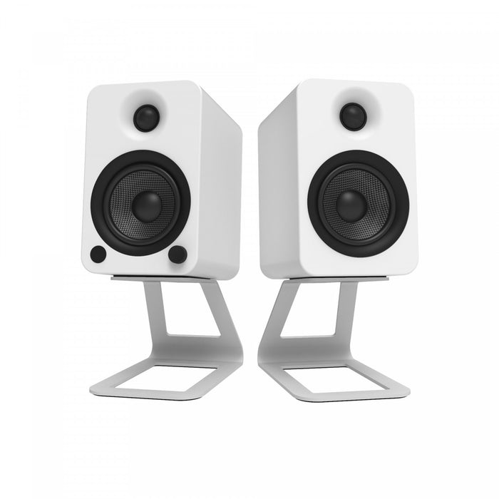 Kanto SE4 Elevated Desktop Speaker Stands for Midsize Speakers - Pair, White