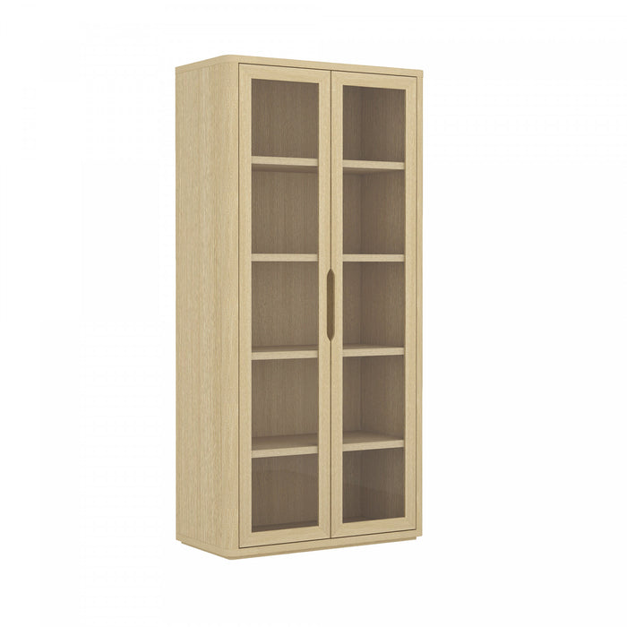 Rivington Modern 38\" Bookcase Cabinet in Natural Oak - Set of 3