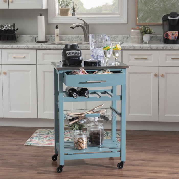 Clarke Kitchen Bar Cart - Blue