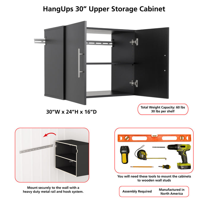 Hangups 30\" Upper Storage Cabinet - Light Grey
