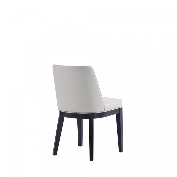 Gansevoort Modern Wood Vegan Leather Dining Chair in Light Gray - Set of 4