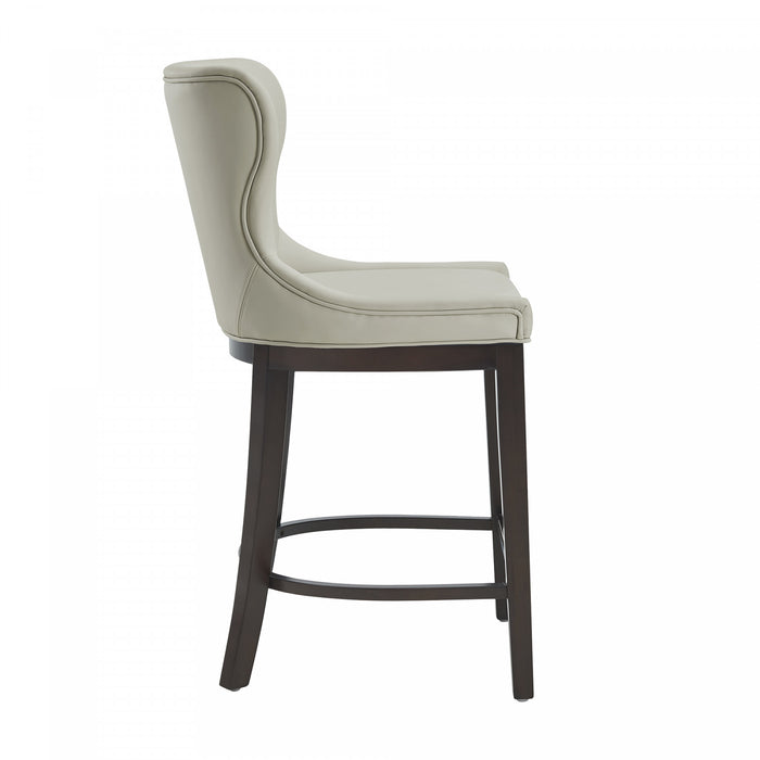 Blair Modern Wood Upholstered Counter Stool in Stone - Set of 3 Bar Stool