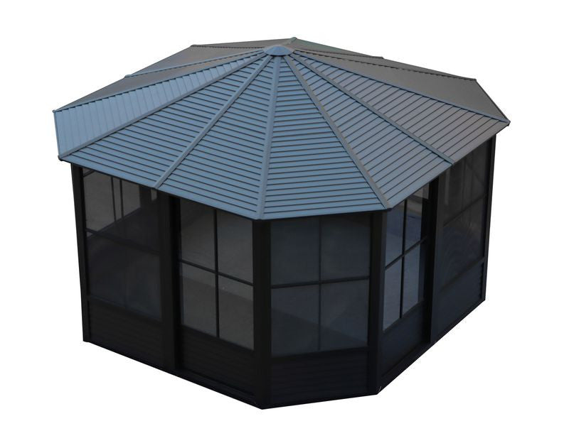 Florence Solarium 12x12 Metal Roof In Black