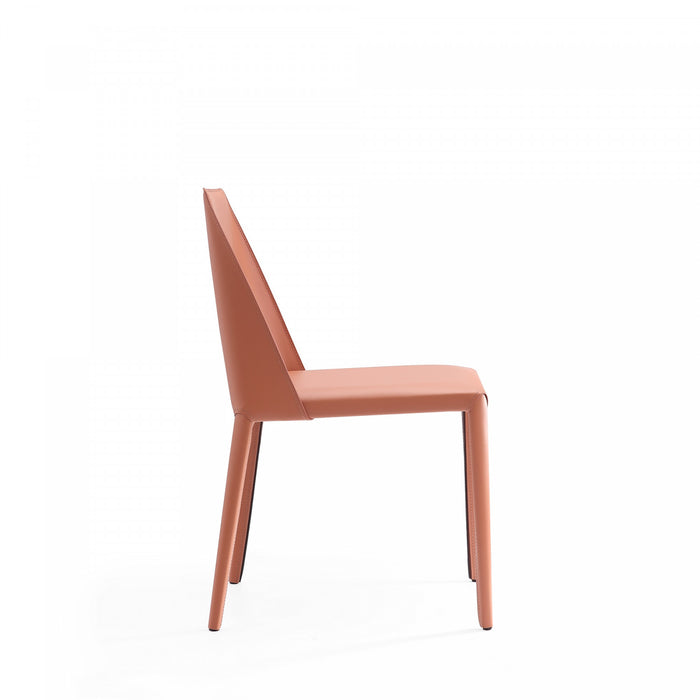 Paris Modern Vegan Leather Dining Chair in Clay - Set of 4