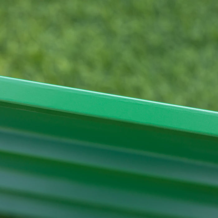 Outsunny Pentagon Galvanized Raised Garden Bed, Elevated Large Metal Planter Box W/ Install Gloves For Backyard, Patio To Grow Vegetables, Herbs, And Flowers, Green