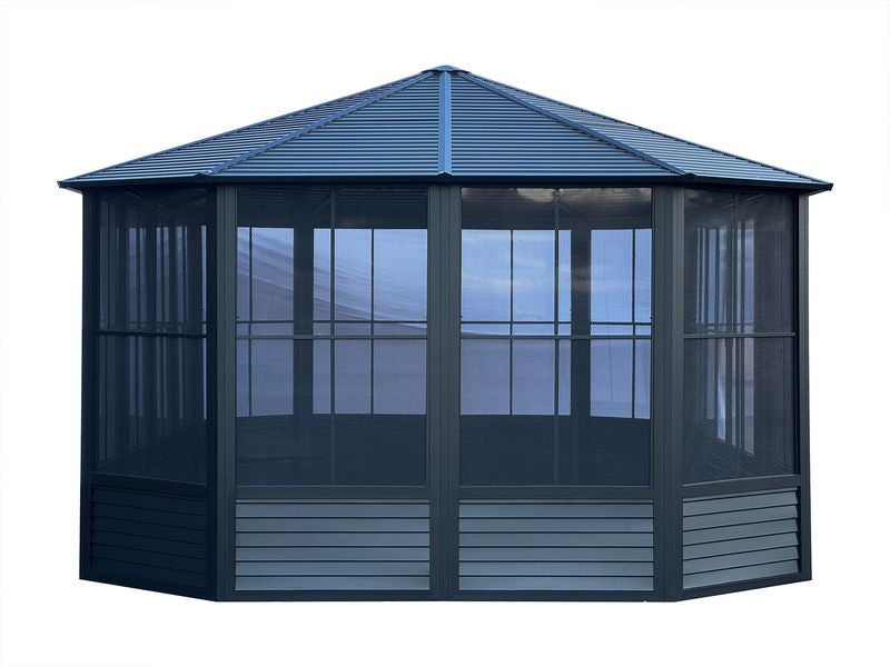 Florence Solarium 12x18 Metal Roof In Black