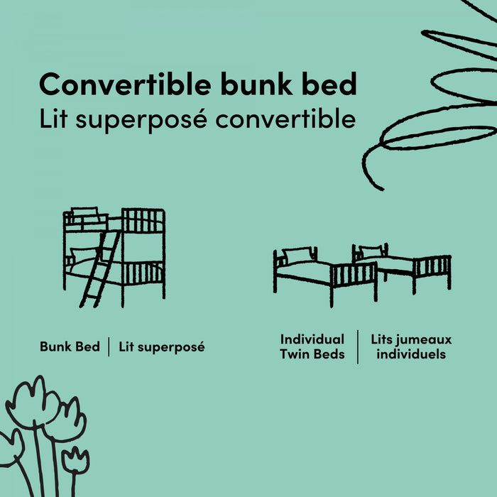Storkcraft Caribou Twin over Twin Bunk Bed - White