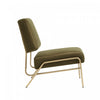 Serenity Contemporary Modern Metal Upholstered Lounge Chair in Forest Green | Fauteuil lounge contemporain moderne Serenity en metal et tissu, vert foret