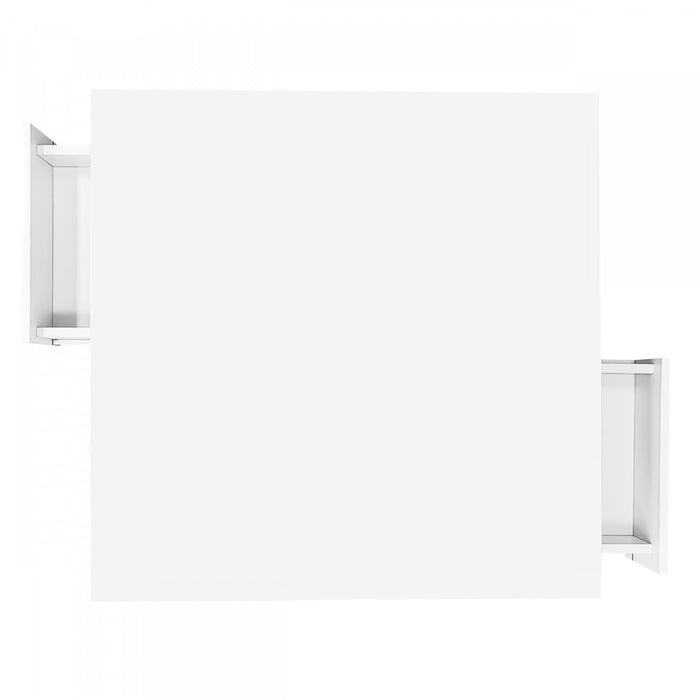 Ava High-Gloss Coffee Table with Storage Drawers and Gold Accents,White