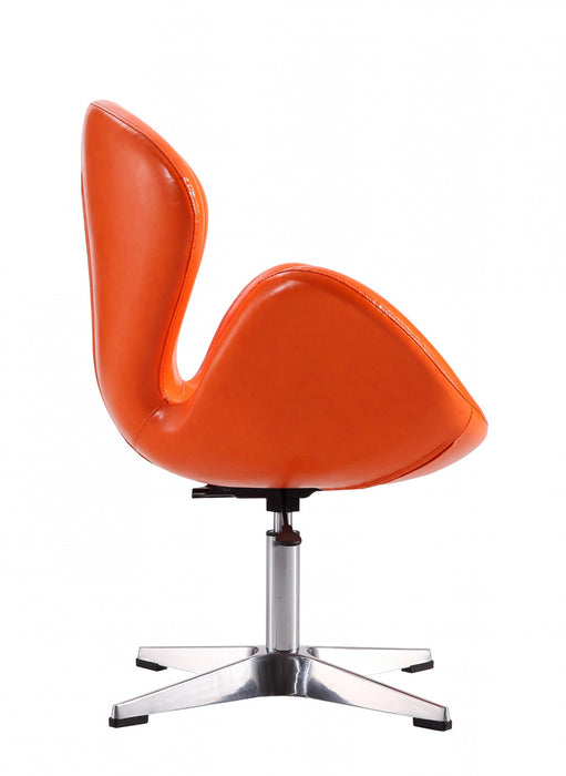 Raspberry Modern Upholstered Swivel Lounge Chair in Orange - Set of 2 Accent Chair