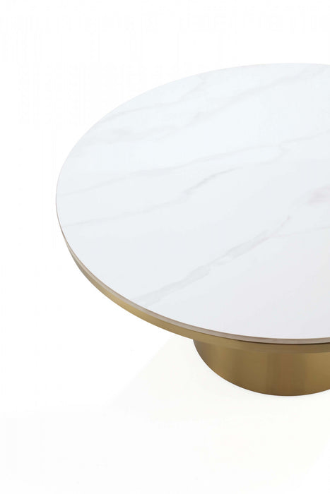 Glenn Modern Glam 2-Piece Coffee Table & End Table Set in Gold Coffee Table Set