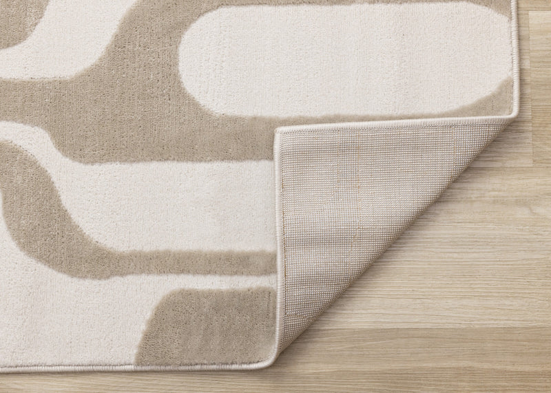 Leopold Modern Mid-Century Beige Cream Area Rug - 2'7\" x 4'11\"