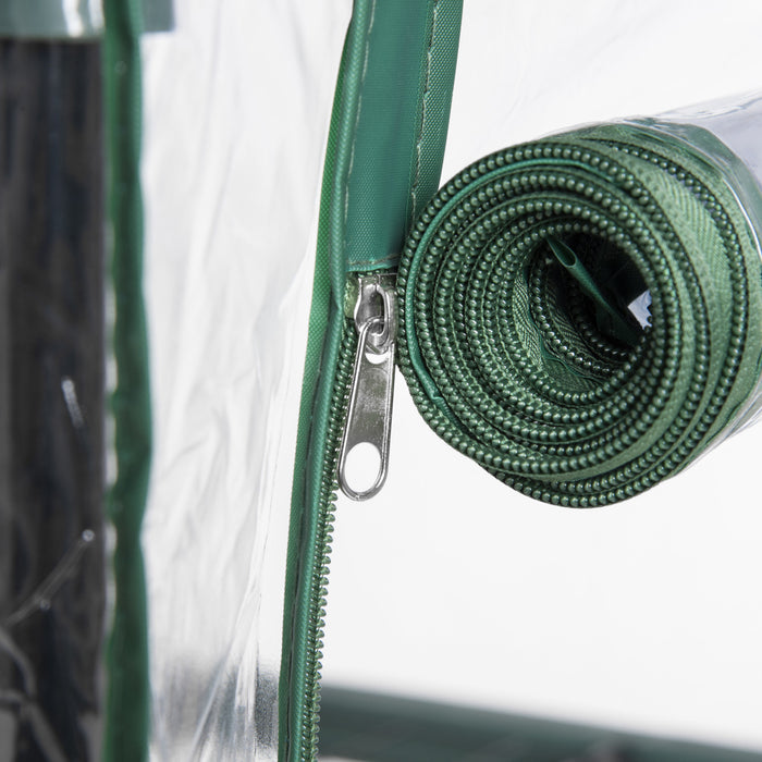 Outsunny 5 Tier Mini Greenhouse, Portable Outdoor Flower Stand With Shelf Clips, Indoor Greenhouse With Steel Frame, Transparent, 27.25\" X 19.25\" X 76\"