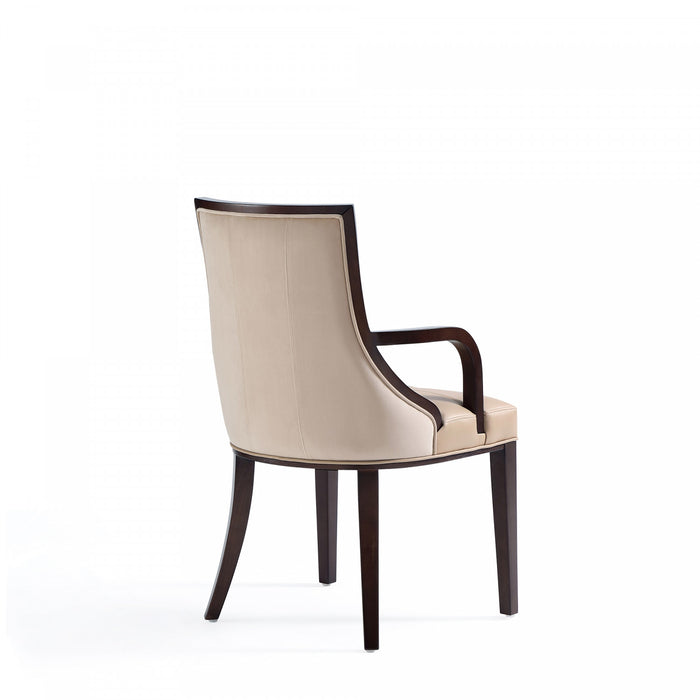 Fifth Avenue Traditional Wood Upholstered Dining Chair in Tan - Set of 2