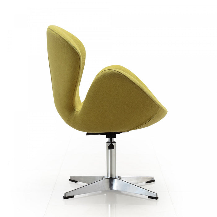Raspberry Modern Upholstered Swivel Lounge Chair in Green - Set of 2 Accent Chair