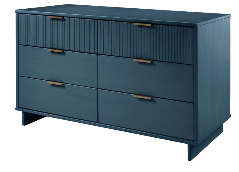 Granville Modern 55\" Dresser in Midnight Blue (6-Drawer)