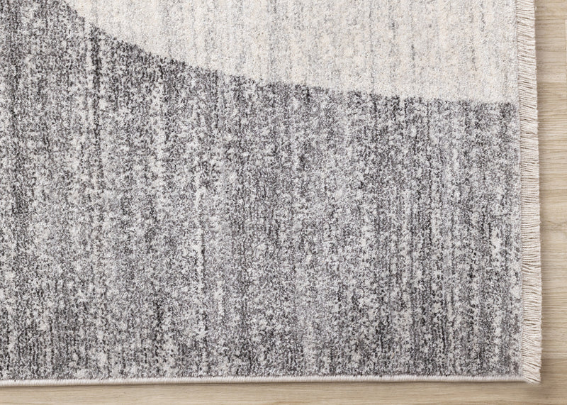 Olivia Grey Black Cream Geometric Rug, 5'3\" x 7'10\" Indoor Area Rug
