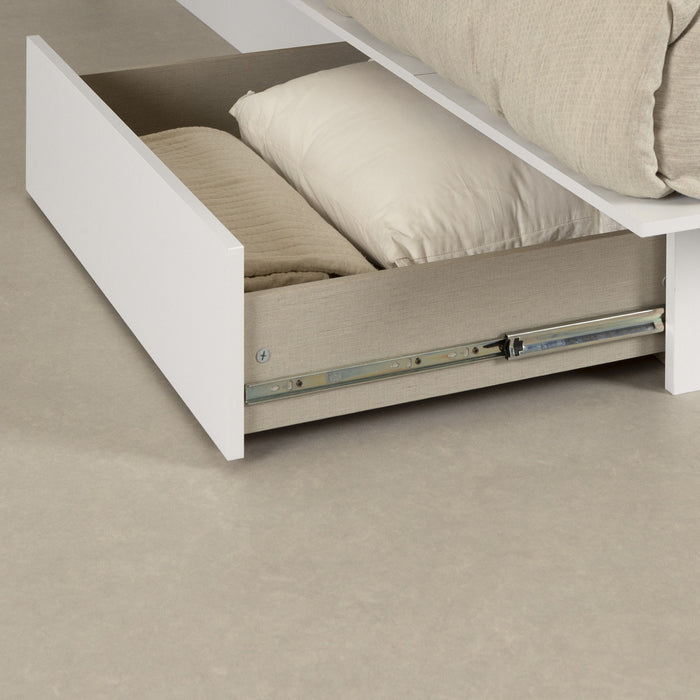Step One Platform Bed With Drawers - Pure White