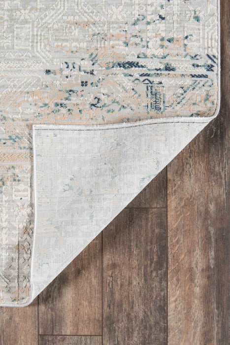 Amber Traditional 7'9\" x 9'10\" Area Rug in Grey Indoor Area Rug