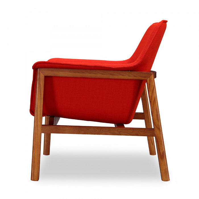 Miller Mid-Century Modern Linen Weave Accent Armchair in Burnt Orange - Set of 2
