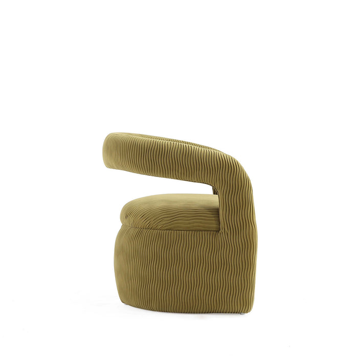 Corvette Mid-Century Modern Velvet Lounge Chair in Olive Green - Set of 2