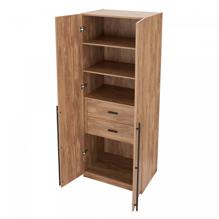 Lee Modern 32\" Wardrobe Closet in Golden Brown Armoire