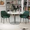 HOMCOM Dining Chairs Set of 2, Upholstered Accent Chairs with Metal Legs