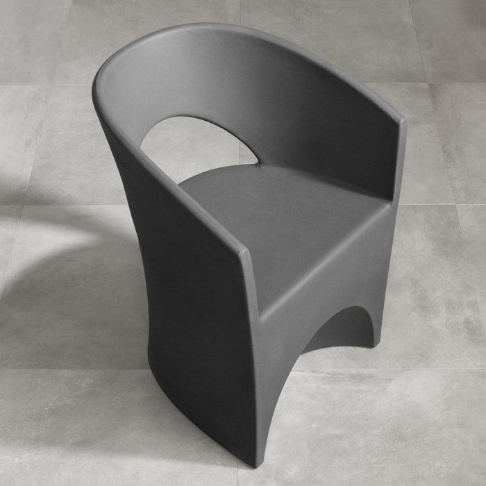 Dalya Patio Chair Dark Gray - South Shore Patio Dining Chair