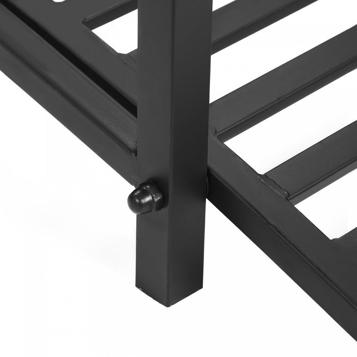 Outsunny 3.3ft Classic Garden Bridge With Safety Railings Arc Footbridge Decorative Pond Bridge For Backyard Creek Stream, Black