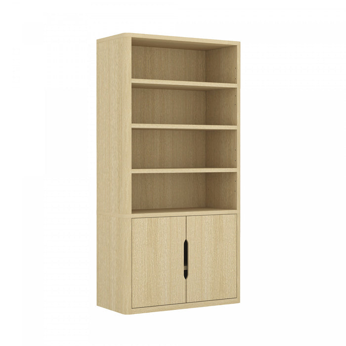 Rivington Modern 40\" Bookcase Cabinet in Natural Oak - Set of 3