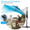 Costway 10ft Solar LED Patio Umbrella 360Degree Rotation Turquoise W/USB