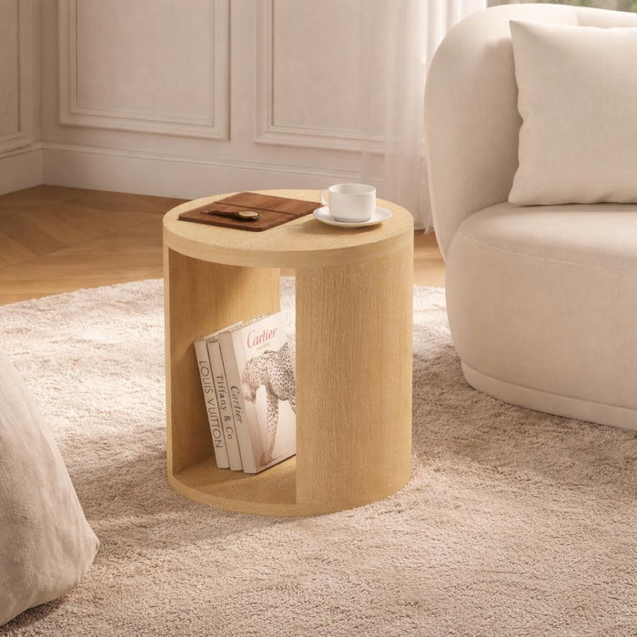 Alure Contemporary 20\" End Table in Natural Oak