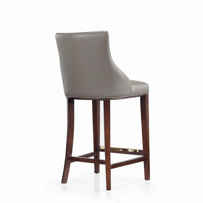 Shubert Modern Wood Upholstered Barstool in Dark Taupe - Set of 2