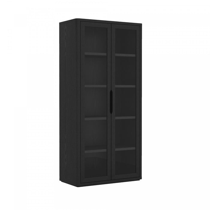 Rivington Modern 38\" Bookcase Cabinet in Black - Set of 2