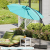 Costway 10 FT Patio Offset Umbrella with Easy Tilt Adjustment Crossed Base Vented Top Turquoise