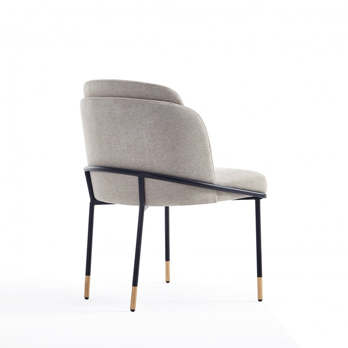 Flor Modern Metal Twill Weave Dining Chair in Wheat - Set of 2