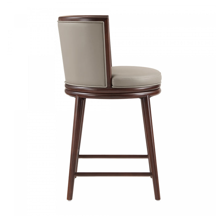 Evalyn Modern Wood Upholstered Counter Stool in Taupe - Set of 3