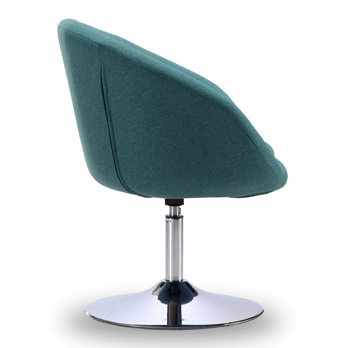 Hopper Modern Upholstered Swivel Lounge Chair in Teal - Set of 2 Accent Chair
