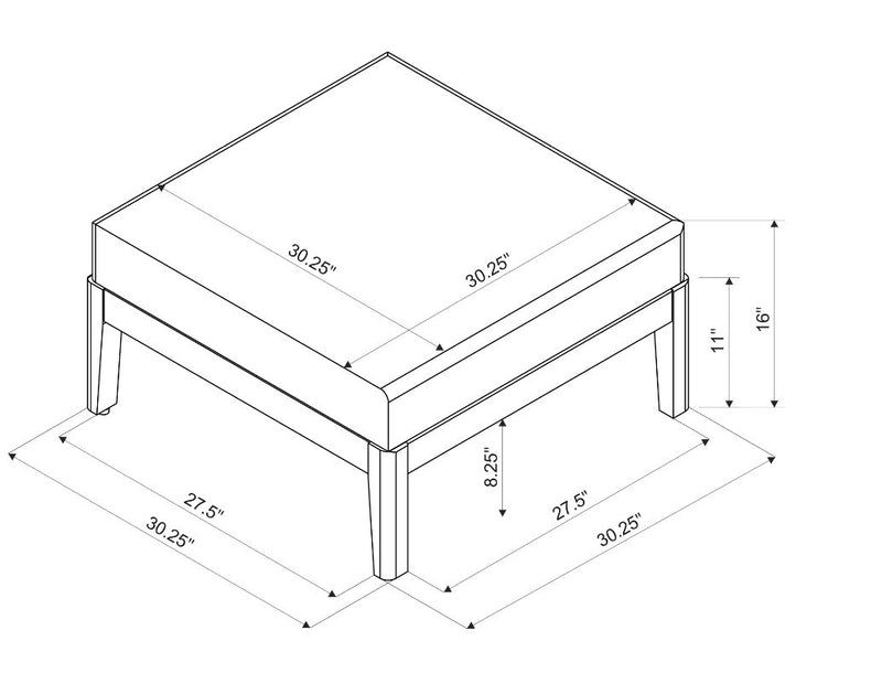 Summerlyn Fabric Indoor/Outdoor Patio Ottoman - Natural
