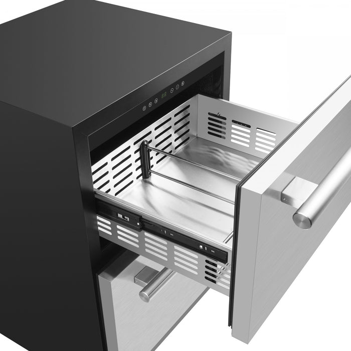 Forno Cosenza 24 Inch Built-In Indoor/Outdoor Drawer Freezer with Ice Maker, 4.69 cu.ft. - FDRBI1838-24S