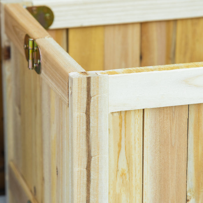 Outsunny 28'' X 12'' Foldable Raised Garden Bed, Elevated Planter Box, Wooden Planting Bed For Backyard, Patio To Grow Vegetables, Herbs, And Flowers