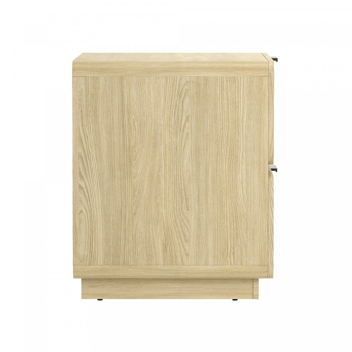 Chrystie Contemporary Modern 26\" Nightstand in Natural (2-Drawer) - Set of 2