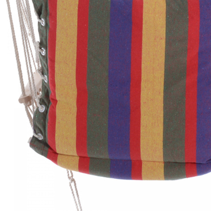 Outsunny Patio Hammock Chair, Portable Hanging Cotton Rope Hammock Swing Chair Sleeping Bed Seat With Footrest For Outdoor Garden Yard Camping Red